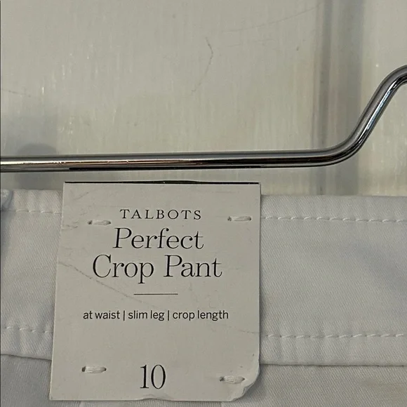 NWT Women’s Talbots White Slim Leg Perfect Crop Pants Size 10 - Picture 7 of 10